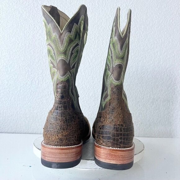 NEW Capitan CHEYENNE Mens Cowboy Boots 13D Western Square Toe Brown Leather sole - Picture 2 of 10